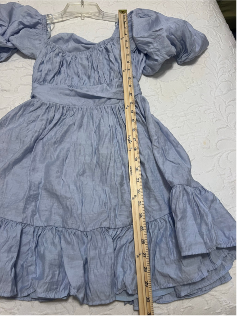 Women's Petal & Pup Mini Dress with Tie Back Size 4 Light Blue - Picture 3 of 5